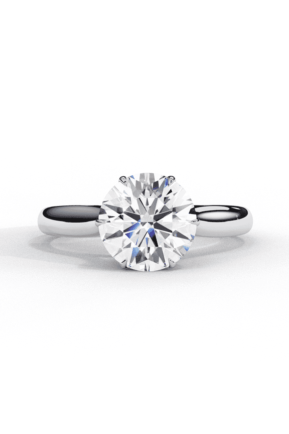 2 Carat Round Shape Solitaire Lab Diamond Engagement Ring In 14k White Gold