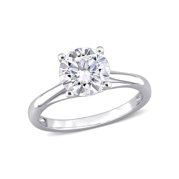 2 Carat T.G.W. Moissanite 10k White Gold Solitaire Engagement Ring