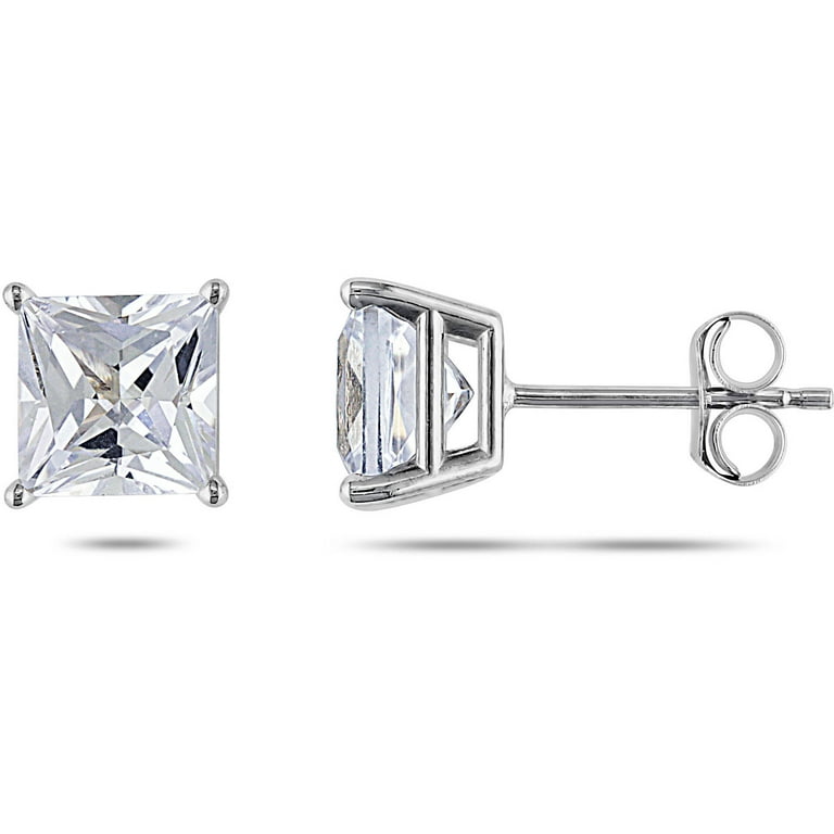 2 Carat T.G.W. Princess Cut Created White Sapphire 10kt White Gold