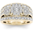 thumbnail image 1 of 2 Carat T.W. 10kt Yellow Gold Diamond Three Round Shape Cluster Engagement Ring, 1 of 1