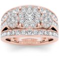 thumbnail image 1 of 2 Carat T.W. Diamond 10kt Rose Gold Three Round-Shaped Cluster Engagement Ring, 1 of 5