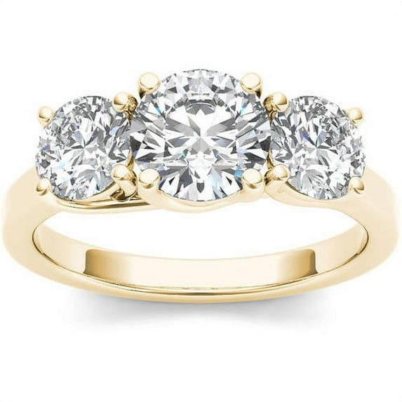2 Carat T.W. Diamond Three-Stone 14kt Yellow Gold Engagement Ring