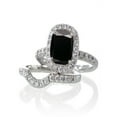 thumbnail image 1 of 2 Carat Unique Black Diamond and diamond Bridal Ring Set on 10k White Gold, 1 of 3