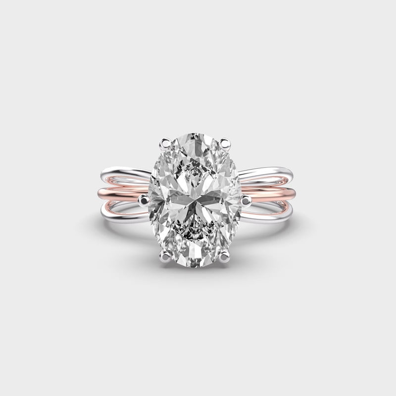 2 Carat Unique IGI Certified Oval Cut Lab Grown Diamond Wedding Ring for Women Solid 10K White Gold | Solitaire Diamond Engagement Ring | Size 8 Diamond-Capitals