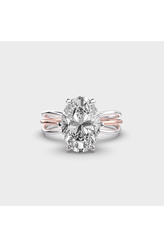 2 Carat Unique IGI Certified Oval Cut Lab Grown Diamond Wedding Ring for Women Solid 10K White Gold | Solitaire Diamond Engagement Ring | Size 8 Diamond-Capitals