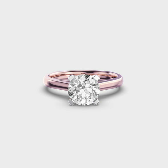 2 Carat Unique Round Cut IGI Certified Lab Grown Diamond Bridal Ring for her Solid 18K Rose Gold | Color/Clarity (E/VVS2) | Solitaire Diamond Wedding Rings | Size 6.5 by Diamond-Capitals