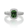 thumbnail image 1 of 2 Carat Vintage Halo Emerald and Diamond Engagement Ring on 10k White Gold, 1 of 2