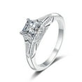 thumbnail image 1 of 2 Carat Women Moissanite Rings, S925 Sterling Silver D Color VVS1 Princess Cut Diamond Engagement Rings, Ideal Choice for Birthday, Anniversary and Romantic Occasions with Certificate, 1 of 6