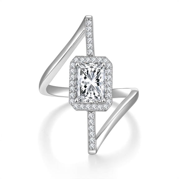 2 Carat Women's Moissanite Rings for Women 18K Gold S925 Sterling Silver Moissanite Wedding Band for Bridal Set Simulated Diamond Promise Ring Lab Grown Women's Diamond Rings