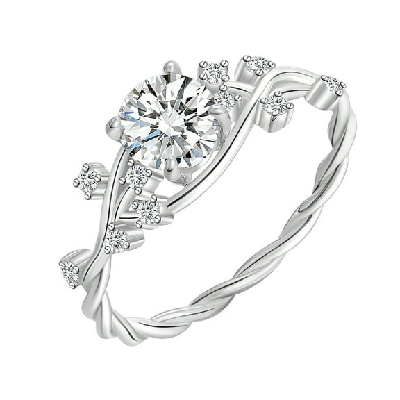 2 Carat Women's Moissanite Rings for Women 18K White Gold925 Moissanite Wedding Band for Bridal Set Simulated Diamond Promise Ring Fiancee Lab Grown Women's Diamond Rings