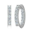 thumbnail image 1 of 2 Carat (ctw) Inside Out Diamond Hoop Earrings in 14K White Gold - IGI Certified (I1-I2 Clarity), 1 of 3