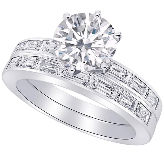2 Carat (ctw) Platinum Round Cut LAB GROWN Diamond Engagement Ring ...
