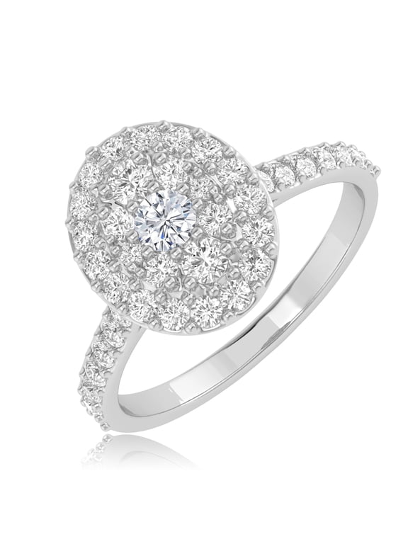 2 Carat t.w. LAB GROWN Diamond Cluster Engagement Ring in 14K Yellow Gold (H-I Color VS2-SI1 Clarity)