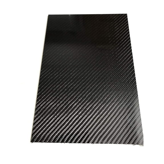 2 Carbon Fiber Plate - 100mm x 250mm x 1mm Thick - 100% -3K Tow, Plain Weave -High Gloss Surface 1 Plate