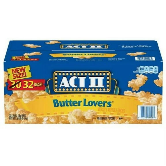2 Cases ACT II Butter Lovers Microwave Popcorn (2.75 oz., 32 pk./case)