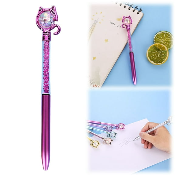 Under $1, Signature Pens, Cat Shaped Ballpoint Pen, 2Ml Ink, Cute Design for Office & Creative Note Taking, Ballpoint Pens, Multi-Color by Goohae