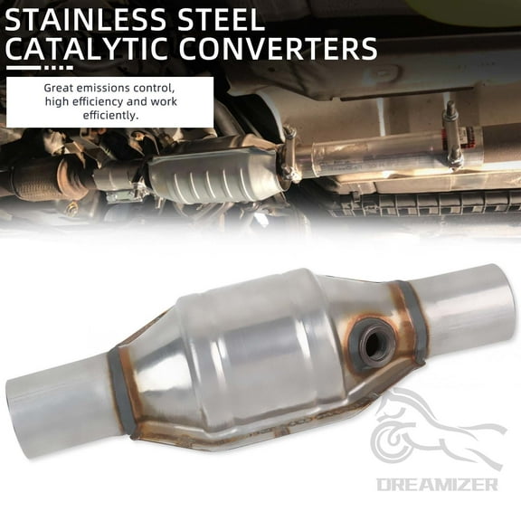 2" Catalytic Converter Universal 2 Inch Inlet/Outlet Cat Converter with O2 Port and Heat Shield (EPA Compliant)