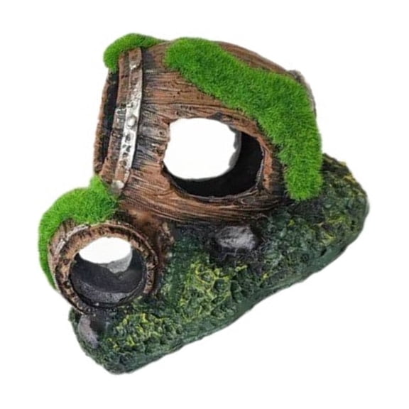 2. Caves with Artificial Moss, Fish Shelter for Shrimp Habitats & Aquascaping