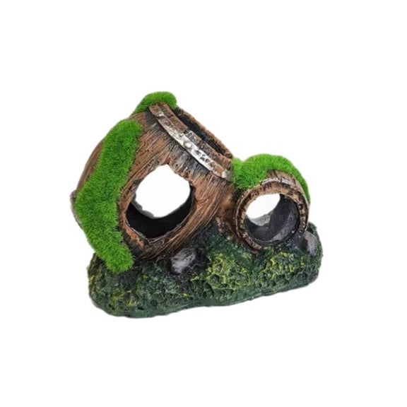 2. Caves with Artificial Moss, Fish Shelter for Shrimp Habitats & Aquascaping