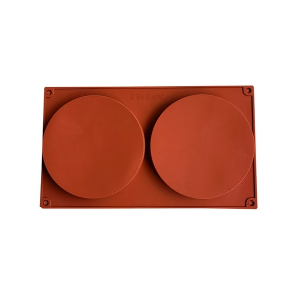 2 Cavity Round Disc Cake Chocolate Mold Set Flexible Non Stick Silicone Bakeware for Baking Desserts and Pastries