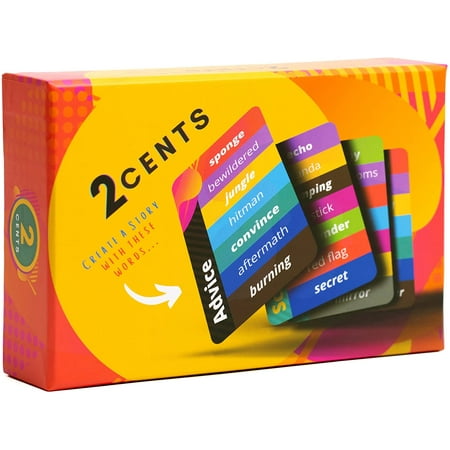 2 Cents Family-Friendly Comedy Storytelling Game Cards - Funny and Creative Improv Story Card Games for All Ages - Fun Groups Gathering, Party Activities, Adult Game Night - 3 - 8 Storyteller Players
