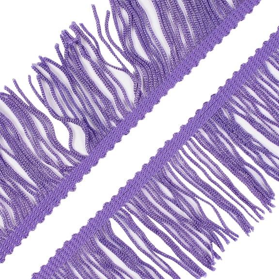 2" Chainette Tassel Braided Fringe Polyester Trim For Sewing, Crafts, Upholstery, & More - (Purple, 1 Yard)