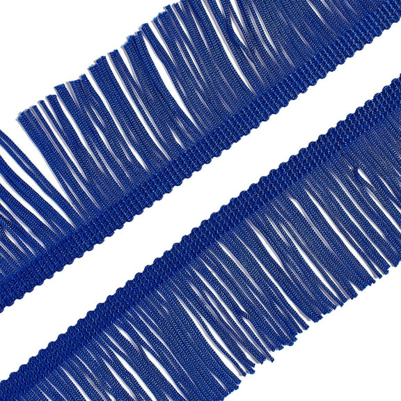 2" Chainette Tassel Braided Fringe Polyester Trim For Sewing, Crafts, Upholstery, & More - (Royal Blue, 1 Yard)