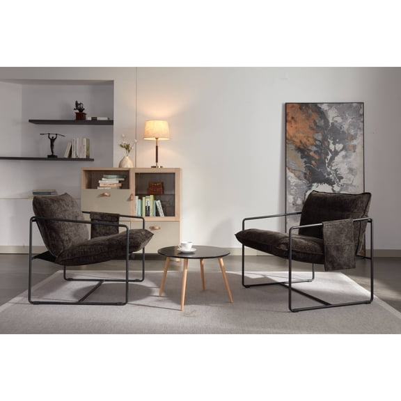 2 Chairs in 1 Box: Upholstered Hanging Armchairs with Arm Pockets