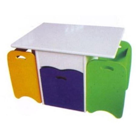 2 Chairs with Desk Storage Unit