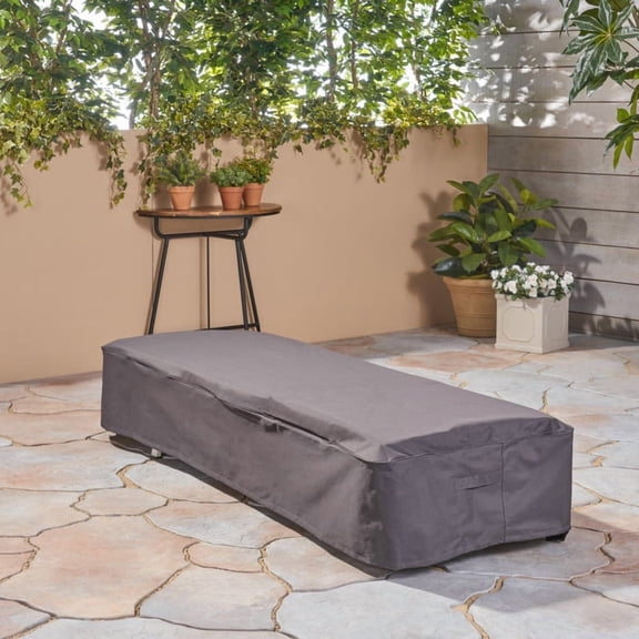 2 Chaise Lounge Cover Waterproof Fabric Patio Lounge Chair Cover Heavy Duty Outdoor Chaise Lounge Covers -Grey