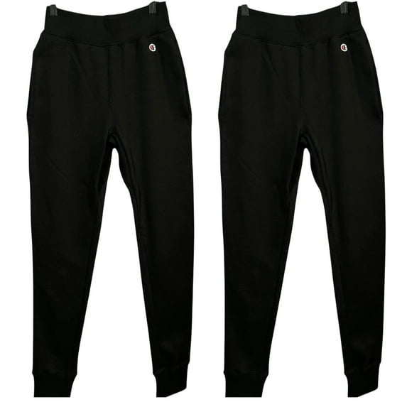 2 Champion Youth Boys Girls Fleece Joggers Pants 24x31" Solid Black Athletic Fit