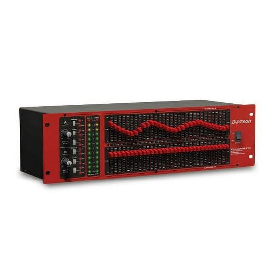 Dj Tech SOUNDGRAPH6102 2-channel 31-band Graphic Equalizer W/led Illuminated Faders & 1/4" Trs & Xlr Connectors.