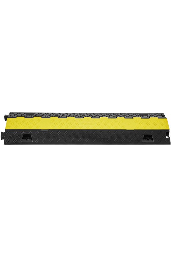 , 2 Channel Cable Protector Ramp 22000 lbs Load TPU Wire Cable Cover Ramp, Black ,Tpu ,