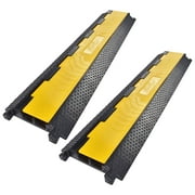 Yescom Cable Ramp Protector 2 Channel Hose Protecitive 22000 Lbs Load Capacity Speed Bump for Road Driveway, 2 Packs