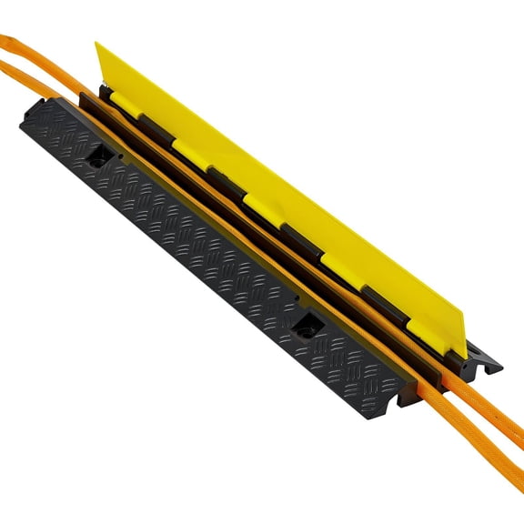 2-Channel Cable Ramp, 22,000 lbs/axle,1.3x1.2in Channels, Flip-Open Speed Bump - 1 Pack