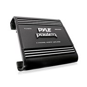 2 Channel Car Stereo Amplifier - 2000W Dual Channel Bridgeable High Power MOSFET Audio Sound Auto Small Speaker Amp Box w/ Crossover Bass Boost Control Silver Plated RCA Input Output - Pyle