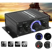STONEWAY 2 Channel Car Stereo Amplifier - 400W Dual Channel High Power Audio Sound Auto Small Speaker Amp with LED Light and Remote Control, Support SD/USB/MP3/FM/Radio