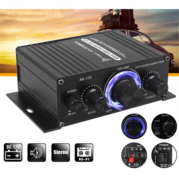 2 Channel Car Stereo Amplifier 400W Dual Channel High Power Audio