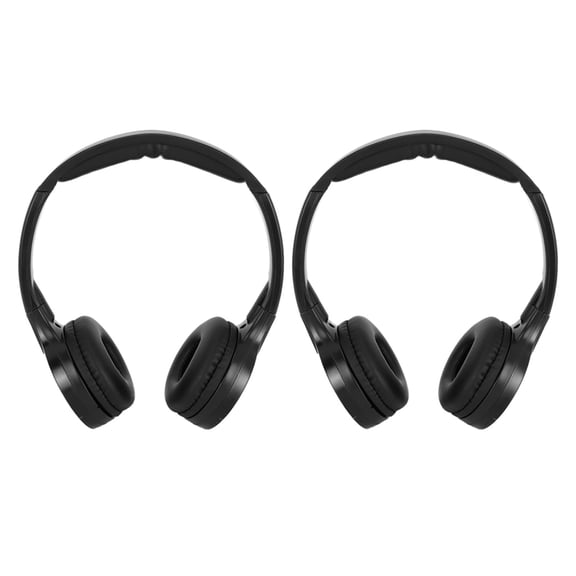 2 Channel Cordless Infrared IR Stereo Audio Headphone Earphone Wireless Infrared Stereo Audio Model Headset For Car Foldable Cordless Infrared Earphone For Car Headrest DVD