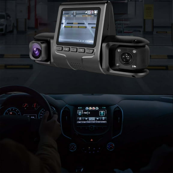 2-Channel Dash Cam with Front 150掳 and Interior 120掳 Wide Angle, 1080P HD Car Recorder with G-Sensor Loop Recording Parking Monitor and HDR Night Vision for Evidence