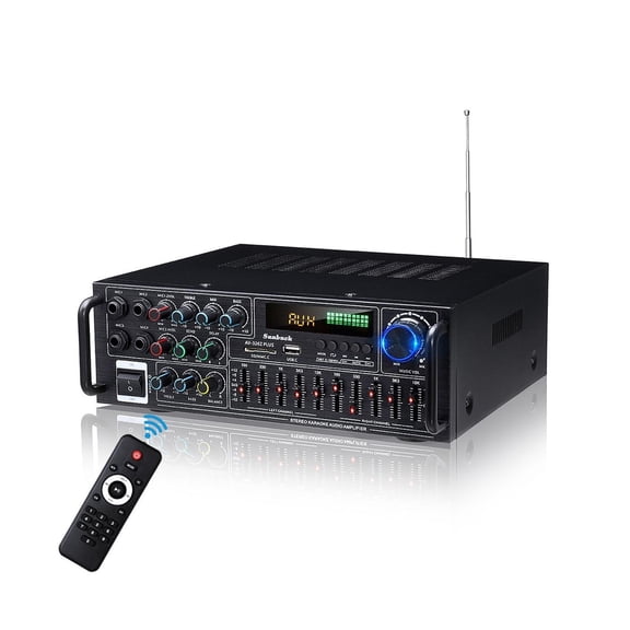 2 Channel Home Bluetooth Amplifiers Home Car Audio Stereo Subwoofer Amplifier Power Audio Amplifier Audio USB SD With Remote ,Small Footprint