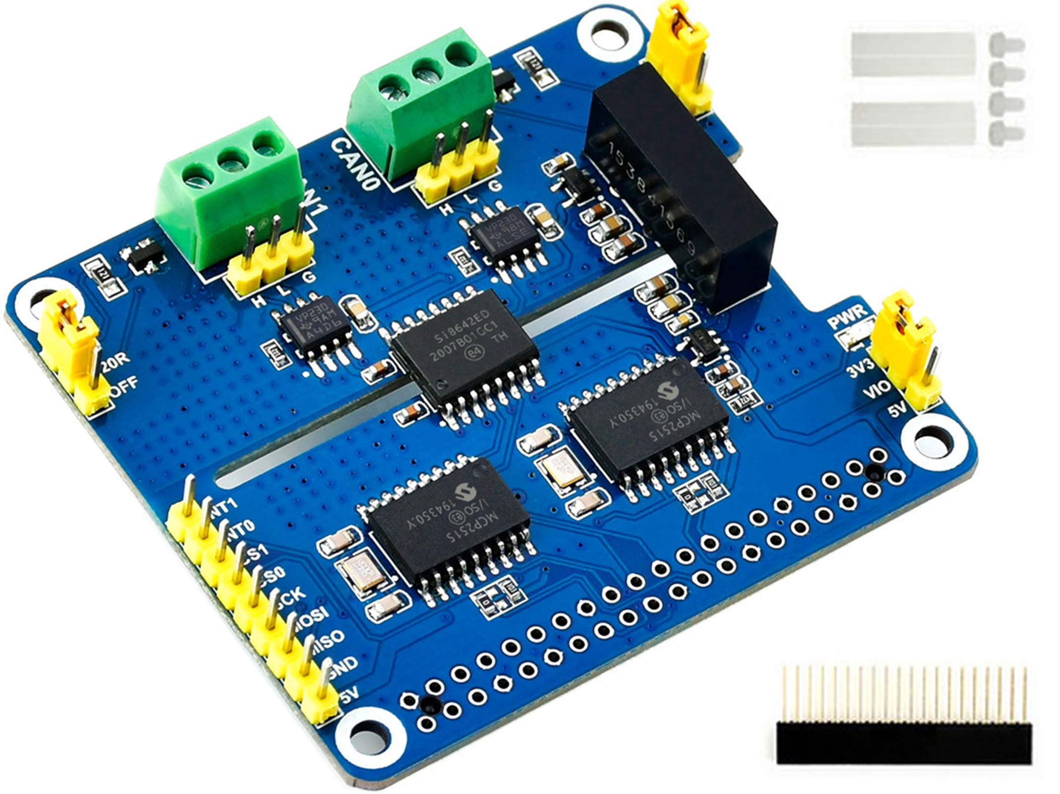 2-Channel Isolated CAN Bus KEF16 Expansion HAT for Pi 4B/3B+/3B/2B/B+ ...