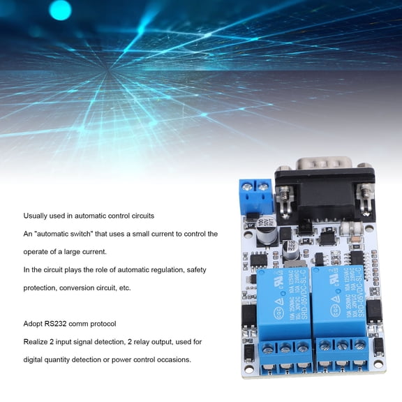 2,Channel Relay Module W/ RS232 Interface, Serial Control For MCU, 5,32V Power, <span Style="background:red"></span> RTU Support Auto,Save