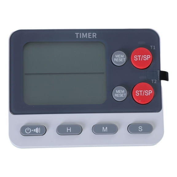 2 Channel Timer Countdown/Countup Use with Magnetic Back Portable for Cooking Exercise and Classroom Activity