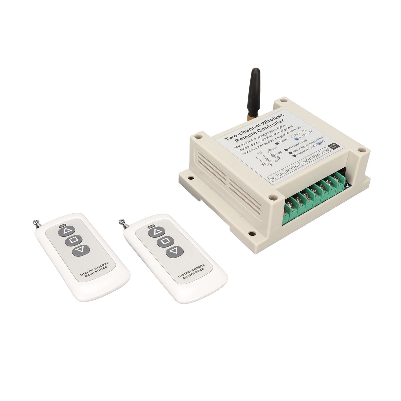 2 Channel Wireless Remote Control Switch, 433MHZ Relay Receiver Module