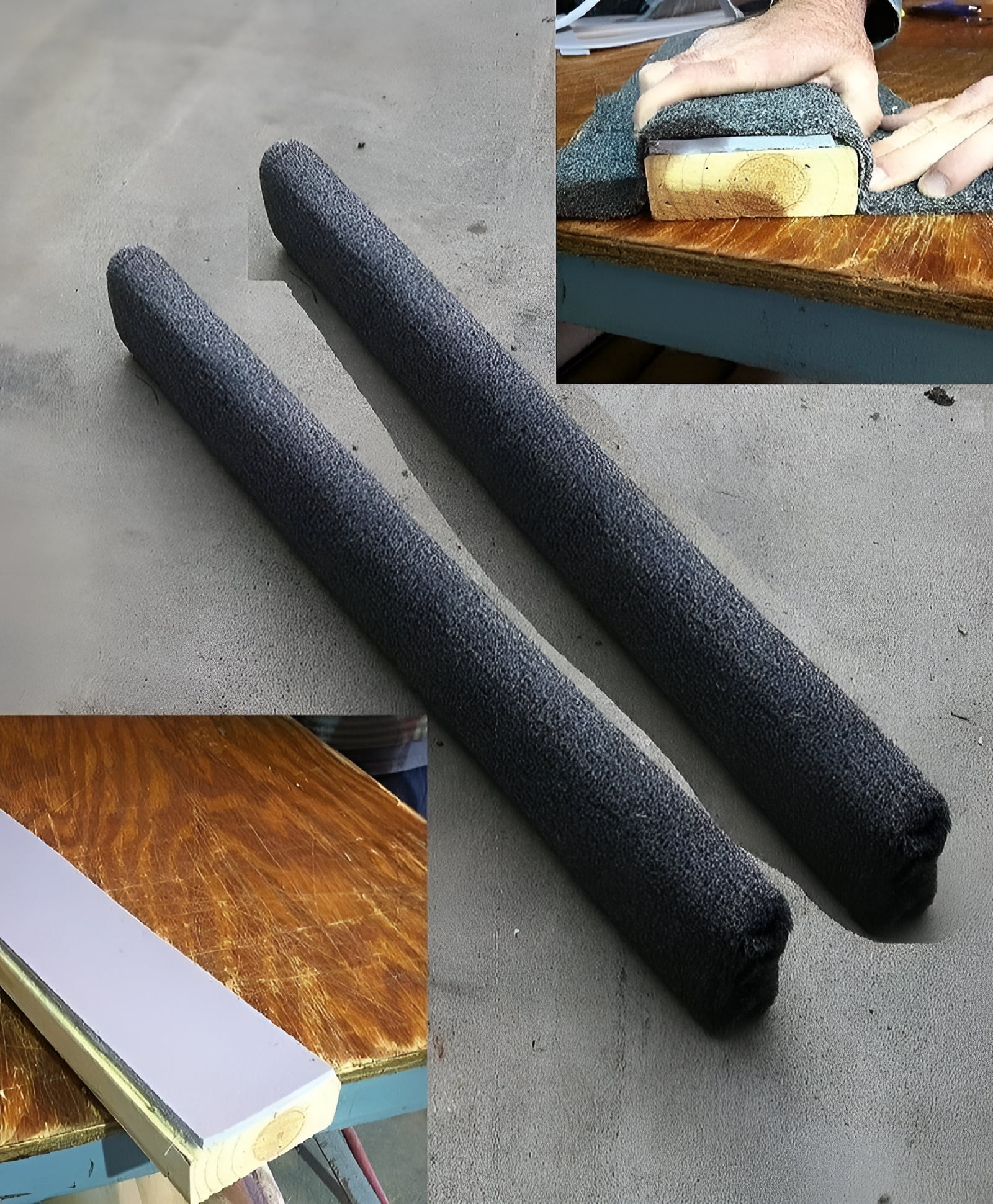 (2) Marine Carpet Covered Bunk Boards | 4 Feet Long, 2x4 Size, Black | For Boat Trailer Bunk Replacement