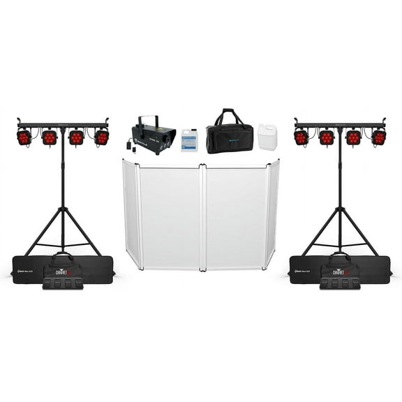 2) Chauvet DJ 4BAR HEX ILS RGBAW+UV LED Wash Lighting Systems+Facade+Fogger+Bags