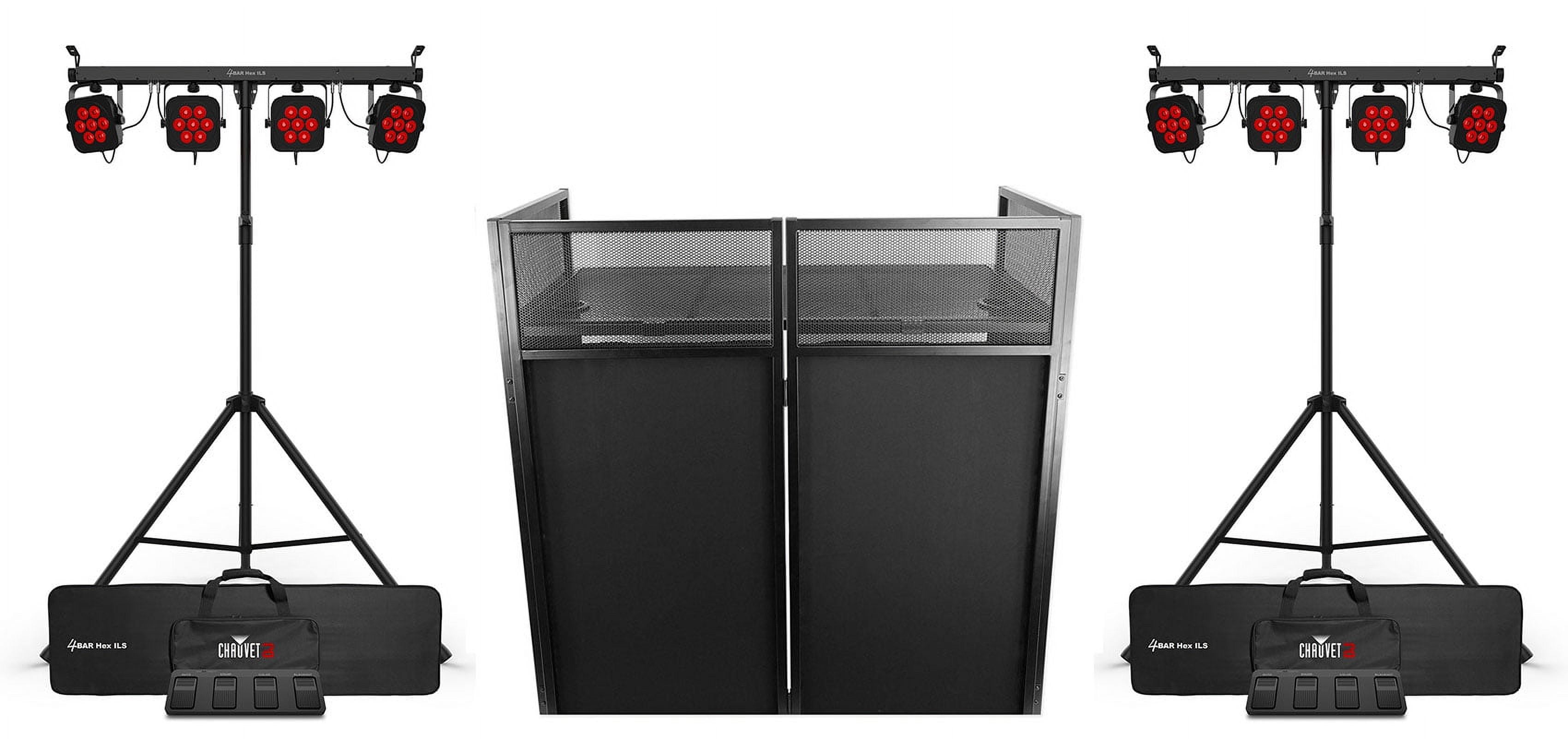 (2) Chauvet DJ 4BAR HEX ILS RGBAW+UV LED Wash Lighting Systems+Rockbooth Facade