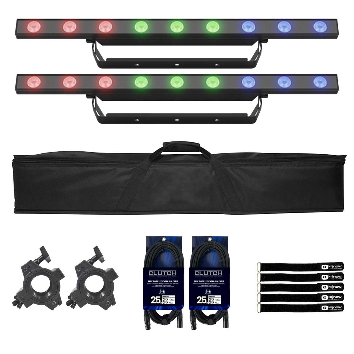 (2) Chauvet DJ COLORBANDH9ILS Full-Sized Hex-Color LED Strip Lights ...