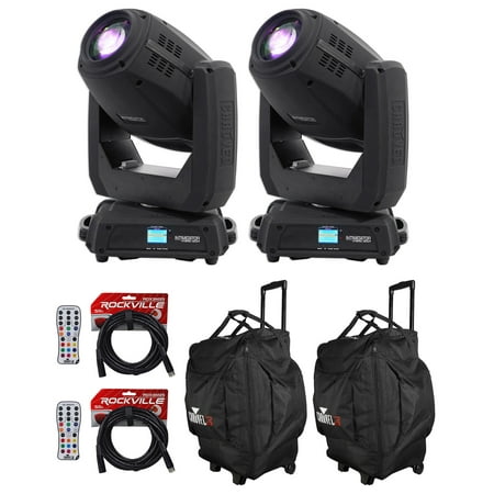 (2) Chauvet DJ Intimidator Hybrid 140SR Moving Head Lights+Bags+Remotes+Cables